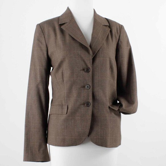 Barneys New York Sz 8 Brown Multi Button Front Lined Poly Blend Jacket - Picture 2 of 5